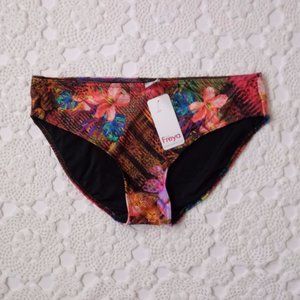 NWT Freya M/L Bikini Brief Bottom Black Floral